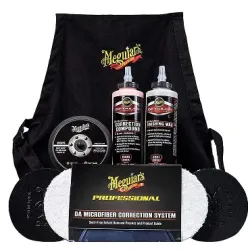 Kit polish MEGUIARS DA Microfiber Correction System DMCKIT5MG, pad abraziv 140 mm, pad microfibre 140 mm, pasta abraziva, pasta finish