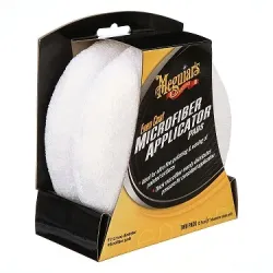 Set 2 aplicatoare microfibra MEGUIARS Even Coat Microfiber Applicator Pads X3080EUMG, diametru 12.7 cm