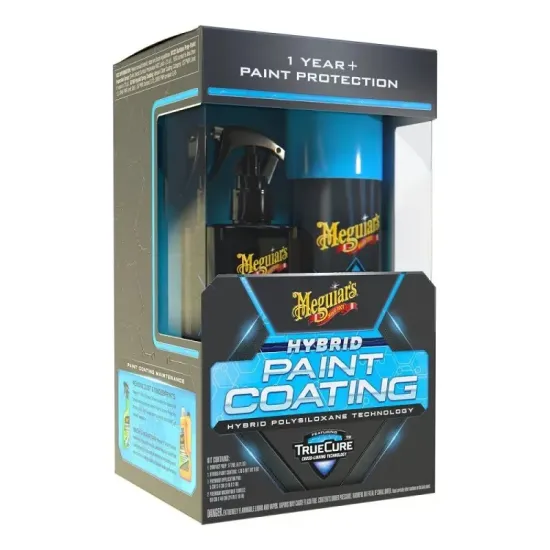 Kit protectie vopsea auto MEGUIARS Hybrid Paint Coating G210300MG, solutie pregatire suprafete 177 ml, spray sealant 170 gr, aplicator 12.5 cm, laveta MEGUIAR'S G210300