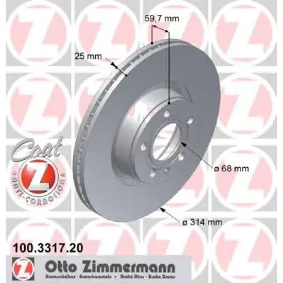 Disc Frana ZIMMERMANN 100.3317.20