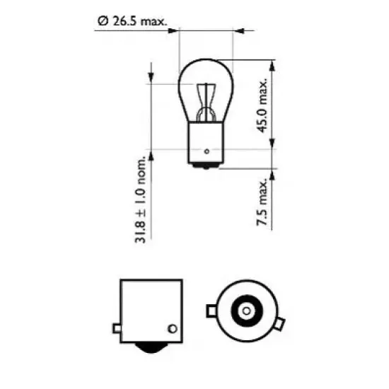 Lampa Frana / Lampa Spate, Lumina Aditionala Frana, Lumina Ceata / Frana, Lampa Ceata Spate, Bec Incandescent, Lampa Frana, Lampa Spate, Bec PHILIPS 12088CP