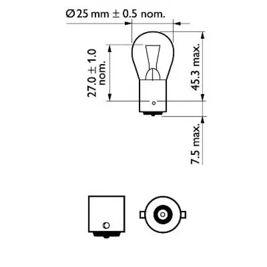 Lumina Aditionala Frana, Lampa Ceata Spate, Lampa Mers Inapoi, Bec Incandescent, Semnalizator, Lampa Frana, Bec PHILIPS 12445CP