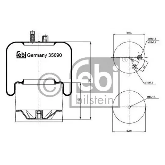 Suspensie Pneumatica, Burduf AIRTECH 137042AIR