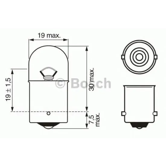 Iluminare Demarcare / Avertizare, Iluminare Numar Circulatie, Lumina Aditionala Frana, Lumini de Stationare, Lampa Mers Inapoi, Lumini Interioare, Semnalizator, Lampa Spate, Bec, Bec BOSCH 1 987 302 203