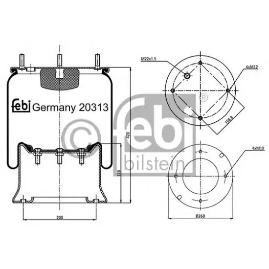 Suspensie Pneumatica, Burduf FEBI BILSTEIN 20313