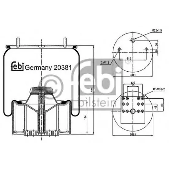 Suspensie Pneumatica, Burduf FEBI BILSTEIN 20381