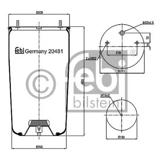 Suspensie Pneumatica, Burduf FEBI BILSTEIN 20481