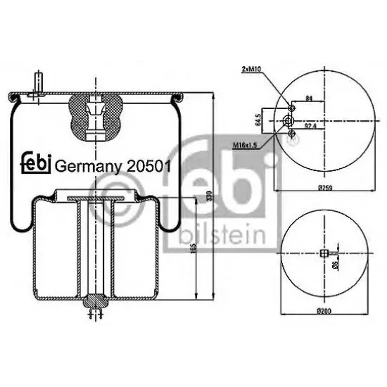 Suspensie Pneumatica, Burduf FEBI BILSTEIN 20501