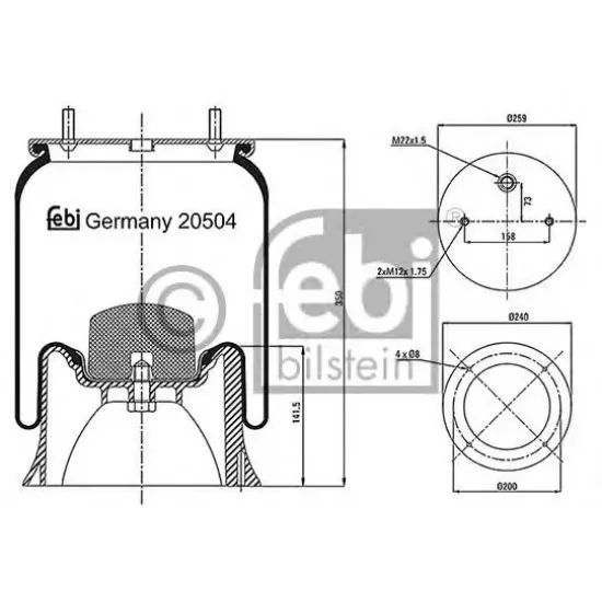 Suspensie Pneumatica, Burduf FEBI BILSTEIN 20504