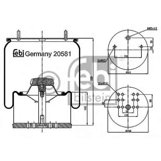 Suspensie Pneumatica, Burduf FEBI BILSTEIN 20581