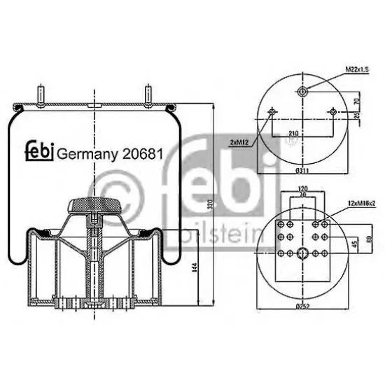 Suspensie Pneumatica, Burduf FEBI BILSTEIN 20681