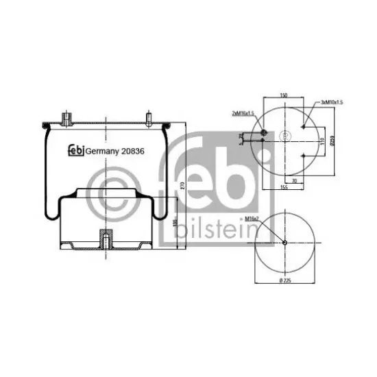 Suspensie Pneumatica, Burduf FEBI BILSTEIN 20836