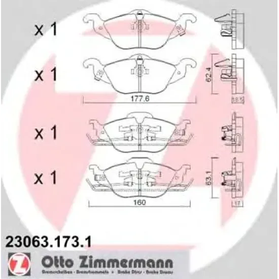 Set Placute Frana, Frana Disc ZIMMERMANN 23063.173.1