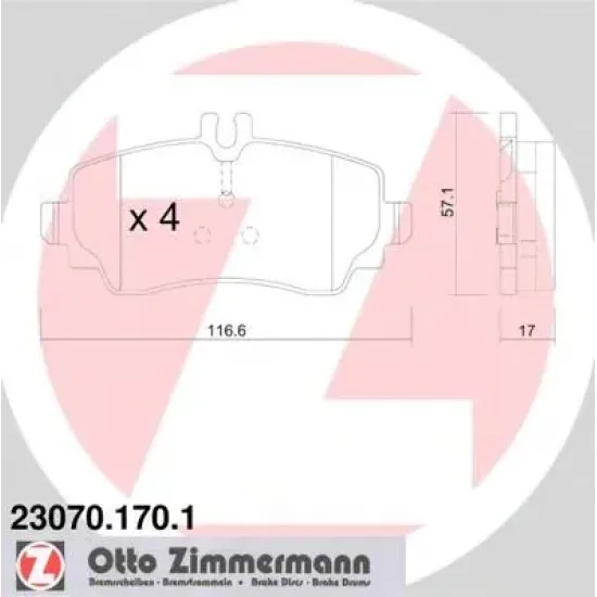 Set Placute Frana, Frana Disc ZIMMERMANN 23070.170.1