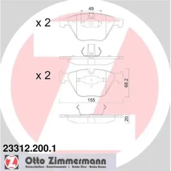 Set Placute Frana, Frana Disc ZIMMERMANN 23312.200.1