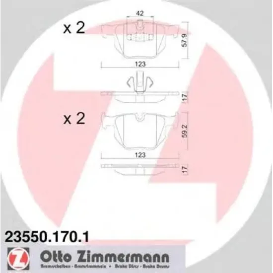 Set Placute Frana, Frana Disc ZIMMERMANN 23550.170.1