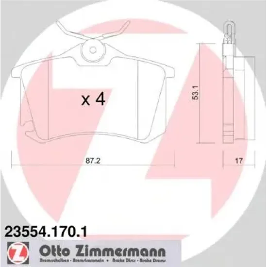 Set Placute Frana, Frana Disc ZIMMERMANN 23554.170.1