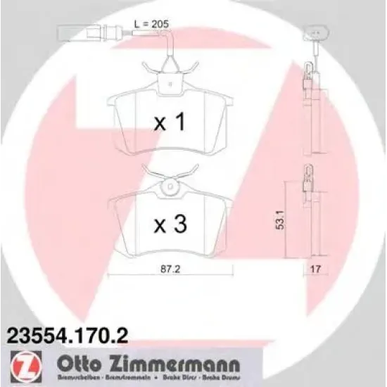 Set Placute Frana, Frana Disc ZIMMERMANN 23554.170.2