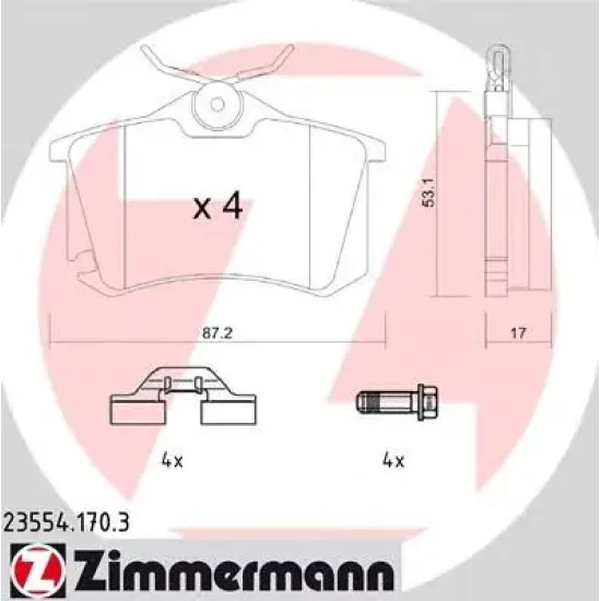 Set Placute Frana, Frana Disc ZIMMERMANN 23554.170.3