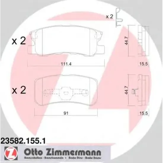 Set Placute Frana, Frana Disc ZIMMERMANN 23582.155.1