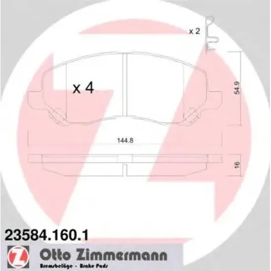 Set Placute Frana, Frana Disc ZIMMERMANN 23584.160.1