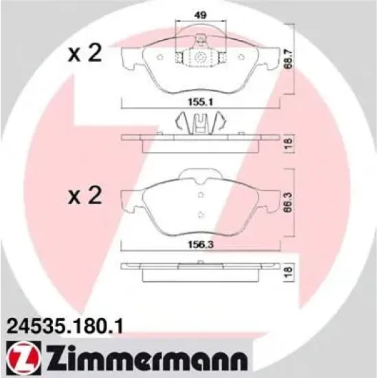 Set Placute Frana, Frana Disc ZIMMERMANN 24535.180.1