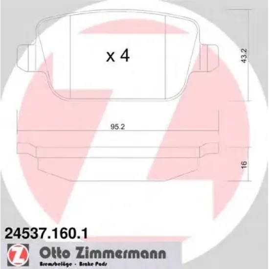 Set Placute Frana, Frana Disc ZIMMERMANN 24537.160.1