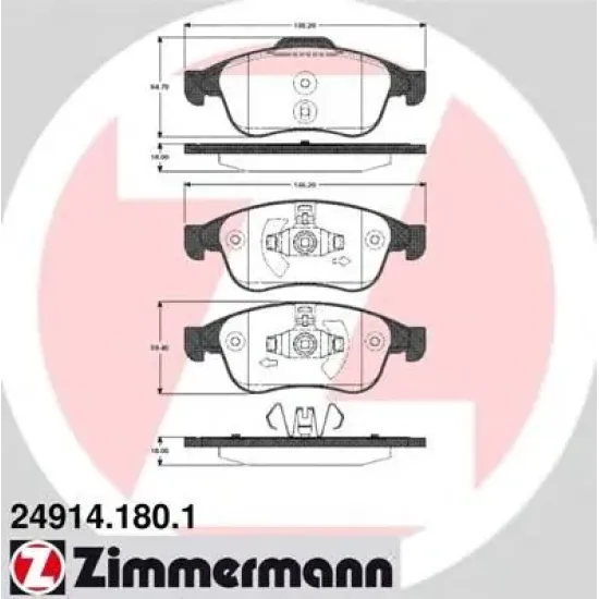 Set Placute Frana, Frana Disc ZIMMERMANN 24914.180.1