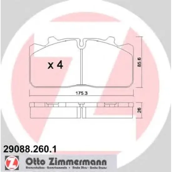 Set Placute Frana, Frana Disc ZIMMERMANN 29088.260.1