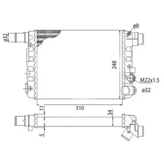 Racire Motor, Radiator MAGNETI MARELLI 350213500003