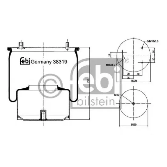 Suspensie Pneumatica, Burduf FEBI BILSTEIN 38319