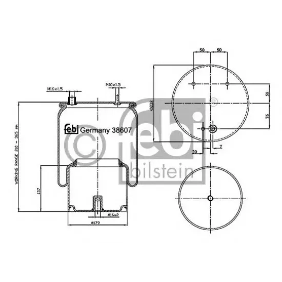 Suspensie Pneumatica, Burduf FEBI BILSTEIN 38607