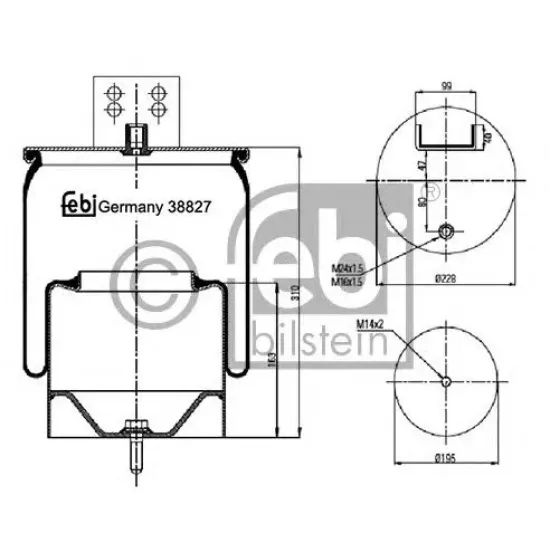 Suspensie Pneumatica, Burduf FEBI BILSTEIN 38827