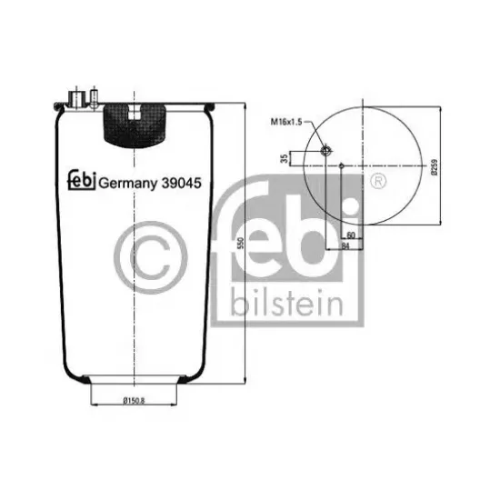 Suspensie Pneumatica, Burduf FEBI BILSTEIN 39045