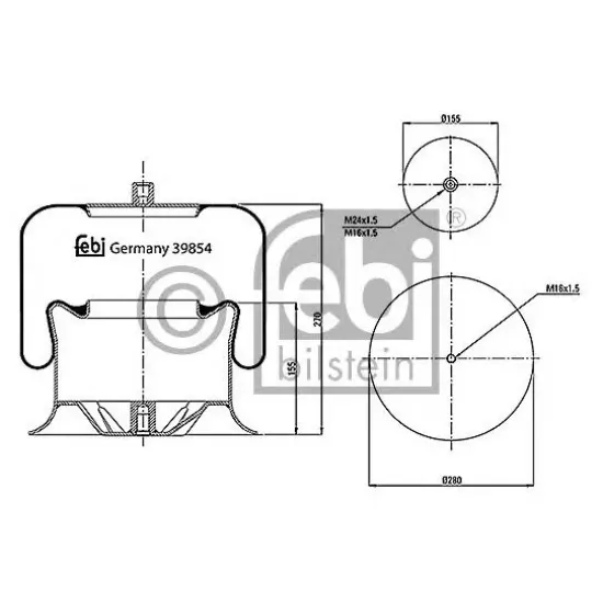 Suspensie Pneumatica, Burduf FEBI BILSTEIN 39854