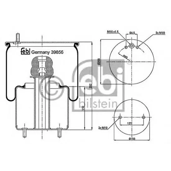 Suspensie Pneumatica, Burduf FEBI BILSTEIN 39856