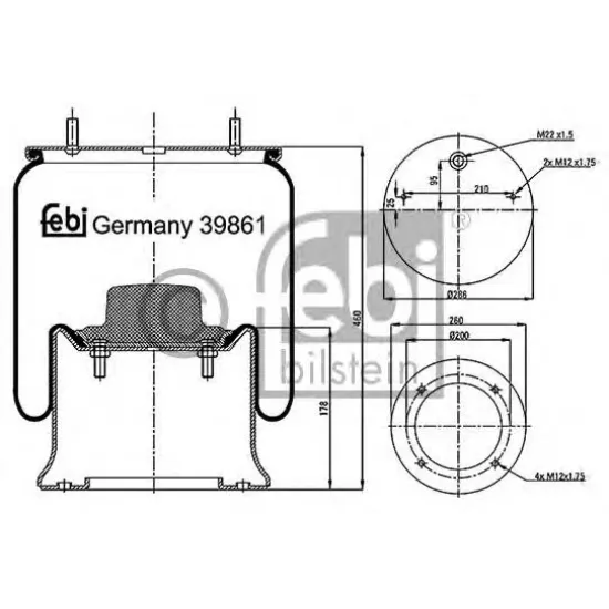 Suspensie Pneumatica, Burduf FEBI BILSTEIN 39861