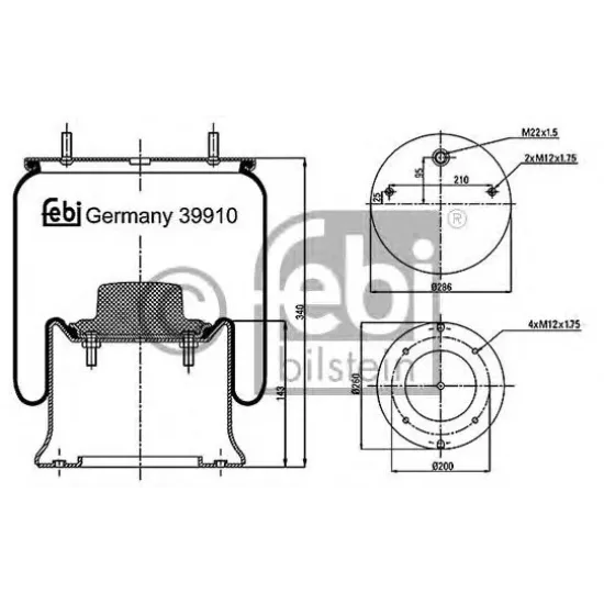 Suspensie Pneumatica, Burduf FEBI BILSTEIN 39910