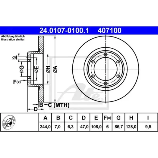 Disc Frana ATE 24.0107-0100.1