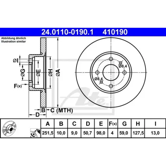 Disc Frana ATE 24.0110-0190.1