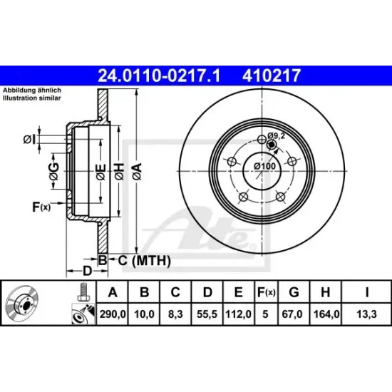 Disc Frana ATE 24.0110-0217.1