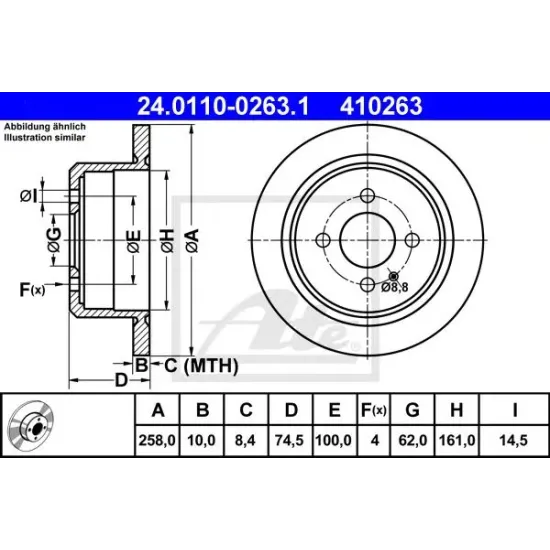 Disc Frana ATE 24.0110-0263.1