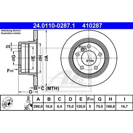 Disc Frana ATE 24.0110-0287.1