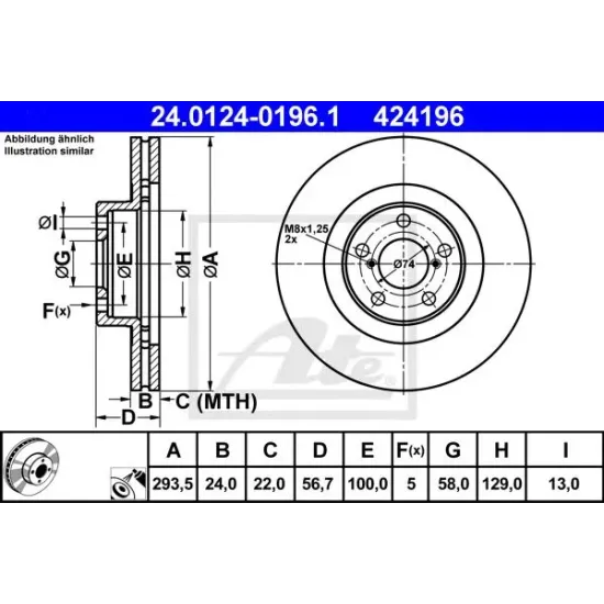 Disc Frana ATE 24.0124-0196.1