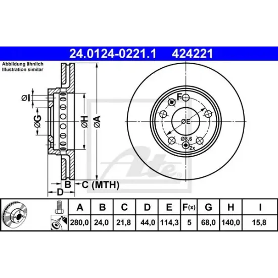 Disc Frana ATE 24.0124-0221.1