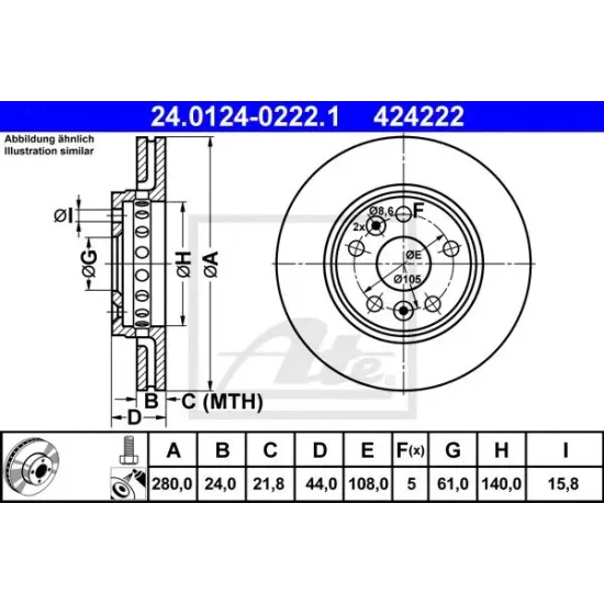 Disc Frana ATE 24.0124-0222.1