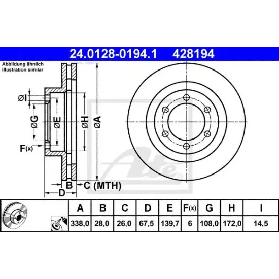 Disc Frana ATE 24.0128-0194.1