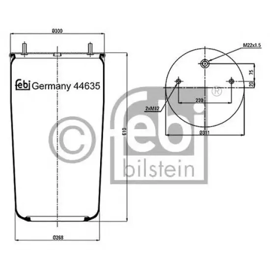 Suspensie Pneumatica, Burduf FEBI BILSTEIN 44635