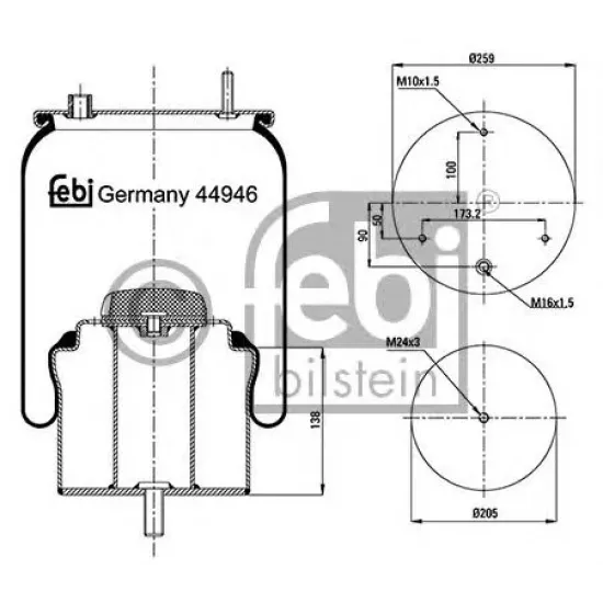 Suspensie Pneumatica, Burduf FEBI BILSTEIN 44946