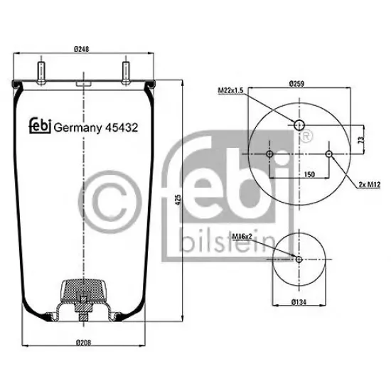 Suspensie Pneumatica, Burduf FEBI BILSTEIN 45432